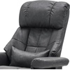 image:imageMCombo Manual Swivel Recliner with Ottoman Reclining Chair with Vibration Massage for Small Spaces Living Room Office Faux Leather 9068 Dark BrownDark Grey