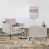 image:imageMCombo Modern Accent Chair Faux Leather Lounge Armchair with Sloped Arms for Living Room Office Reception Waiting Room 4629 1 GreyBeige