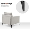 image:imageMCombo Modern Accent Chair Faux Leather Lounge Armchair with Sloped Arms for Living Room Office Reception Waiting Room 4629 1 GreyBeige