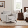 image:imageMCombo Modern Accent Chair Faux Leather Lounge Armchair with Sloped Arms for Living Room Office Reception Waiting Room 4629 1 GreyBeige