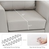 image:imageMCombo Modern Accent Chair Faux Leather Lounge Armchair with Sloped Arms for Living Room Office Reception Waiting Room 4629 1 GreyBeige