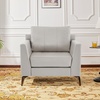 image:imageMCombo Modern Accent Chair Faux Leather Lounge Armchair with Sloped Arms for Living Room Office Reception Waiting Room 4629 1 GreyBeige