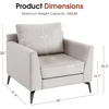 image:imageMCombo Modern Accent Chair Faux Leather Lounge Armchair with Sloped Arms for Living Room Office Reception Waiting Room 4629 1 GreyBeige