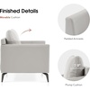 image:imageMCombo Modern Accent Chair Faux Leather Lounge Armchair with Sloped Arms for Living Room Office Reception Waiting Room 4629 1 GreyBeige