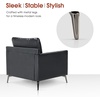 image:imageMCombo Modern Accent Chair Faux Leather Lounge Armchair with Sloped Arms for Living Room Office Reception Waiting Room 4629 1 GreyBlack