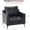 image:imageMCombo Modern Accent Chair Faux Leather Lounge Armchair with Sloped Arms for Living Room Office Reception Waiting Room 4629 1 GreyBlack