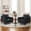 image:imageMCombo Modern Accent Chair Faux Leather Lounge Armchair with Sloped Arms for Living Room Office Reception Waiting Room 4629 1 GreyBlack