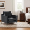 image:imageMCombo Modern Accent Chair Faux Leather Lounge Armchair with Sloped Arms for Living Room Office Reception Waiting Room 4629 1 GreyBlack
