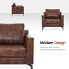 image:imageMCombo Modern Accent Chair Faux Leather Lounge Armchair with Sloped Arms for Living Room Office Reception Waiting Room 4629 1 GreyBrown