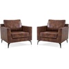 image:imageMCombo Modern Accent Chair Faux Leather Lounge Armchair with Sloped Arms for Living Room Office Reception Waiting Room 4629 1 GreyBrown