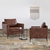 image:imageMCombo Modern Accent Chair Faux Leather Lounge Armchair with Sloped Arms for Living Room Office Reception Waiting Room 4629 1 GreyBrown