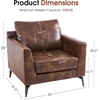 image:imageMCombo Modern Accent Chair Faux Leather Lounge Armchair with Sloped Arms for Living Room Office Reception Waiting Room 4629 1 GreyBrown