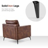 image:imageMCombo Modern Accent Chair Faux Leather Lounge Armchair with Sloped Arms for Living Room Office Reception Waiting Room 4629 1 GreyBrown