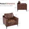 image:imageMCombo Modern Accent Chair Faux Leather Lounge Armchair with Sloped Arms for Living Room Office Reception Waiting Room 4629 1 GreyBrown