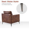 image:imageMCombo Modern Accent Chair Faux Leather Lounge Armchair with Sloped Arms for Living Room Office Reception Waiting Room 4629 1 GreyBrown