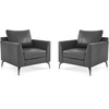 image:imageMCombo Modern Accent Chair Faux Leather Lounge Armchair with Sloped Arms for Living Room Office Reception Waiting Room 4629 1 GreyGrey