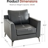 image:imageMCombo Modern Accent Chair Faux Leather Lounge Armchair with Sloped Arms for Living Room Office Reception Waiting Room 4629 1 GreyGrey