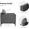 image:imageMCombo Modern Accent Chair Faux Leather Lounge Armchair with Sloped Arms for Living Room Office Reception Waiting Room 4629 1 GreyGrey