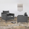 image:imageMCombo Modern Accent Chair Faux Leather Lounge Armchair with Sloped Arms for Living Room Office Reception Waiting Room 4629 1 GreyGrey