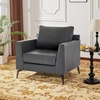 image:imageMCombo Modern Accent Chair Faux Leather Lounge Armchair with Sloped Arms for Living Room Office Reception Waiting Room 4629 1 GreyGrey