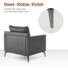 image:imageMCombo Modern Accent Chair Faux Leather Lounge Armchair with Sloped Arms for Living Room Office Reception Waiting Room 4629 1 GreyGrey