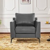 image:imageMCombo Modern Accent Chair Faux Leather Lounge Armchair with Sloped Arms for Living Room Office Reception Waiting Room 4629 1 GreyGrey