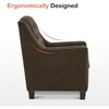 image:imageMCombo Modern Accent Chair with High Legs Chenille Upholstered Single Sofa Chair with Tufted Button Back amp Ergonomic Armrests Solid Wood Legs for Living Room Bedroom 4260 Light BlueBrown