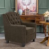 image:imageMCombo Modern Accent Chair with High Legs Chenille Upholstered Single Sofa Chair with Tufted Button Back amp Ergonomic Armrests Solid Wood Legs for Living Room Bedroom 4260 Light BlueBrown