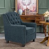 image:imageMCombo Modern Accent Chair with High Legs Chenille Upholstered Single Sofa Chair with Tufted Button Back amp Ergonomic Armrests Solid Wood Legs for Living Room Bedroom 4260 Light BlueLight Blue