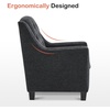 image:imageMCombo Modern Accent Chair with High Legs Chenille Upholstered Single Sofa Chair with Tufted Button Back amp Ergonomic Armrests Solid Wood Legs for Living Room Bedroom 4260 Light BlueGrey
