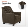 image:imageMCombo Modern Accent Chair with High Legs Chenille Upholstered Single Sofa Chair with Tufted Button Back amp Ergonomic Armrests Solid Wood Legs for Living Room Bedroom 4260 Light BlueBrown