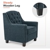 image:imageMCombo Modern Accent Chair with High Legs Chenille Upholstered Single Sofa Chair with Tufted Button Back amp Ergonomic Armrests Solid Wood Legs for Living Room Bedroom 4260 Light BlueLight Blue