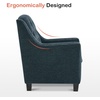 image:imageMCombo Modern Accent Chair with High Legs Chenille Upholstered Single Sofa Chair with Tufted Button Back amp Ergonomic Armrests Solid Wood Legs for Living Room Bedroom 4260 Light BlueLight Blue