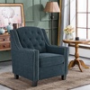 image:imageMCombo Modern Accent Chair with High Legs Chenille Upholstered Single Sofa Chair with Tufted Button Back amp Ergonomic Armrests Solid Wood Legs for Living Room Bedroom 4260 Light BlueLight Blue