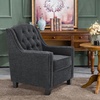 image:imageMCombo Modern Accent Chair with High Legs Chenille Upholstered Single Sofa Chair with Tufted Button Back amp Ergonomic Armrests Solid Wood Legs for Living Room Bedroom 4260 Light BlueGrey