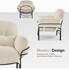 image:imageMCombo Modern Accent Chair with Ottoman Chenille Upholstered Leisure Sofa Chair for Small Space Living Room amp Bedroom 4071 BeigeBeige