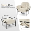 image:imageMCombo Modern Accent Chair with Ottoman Chenille Upholstered Leisure Sofa Chair for Small Space Living Room amp Bedroom 4071 BeigeBeige