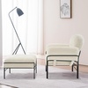 image:imageMCombo Modern Accent Chair with Ottoman Chenille Upholstered Leisure Sofa Chair for Small Space Living Room amp Bedroom 4071 BeigeBeige