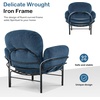 image:imageMCombo Modern Accent Chair with Ottoman Chenille Upholstered Leisure Sofa Chair for Small Space Living Room amp Bedroom 4071 BeigeBlue