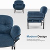 image:imageMCombo Modern Accent Chair with Ottoman Chenille Upholstered Leisure Sofa Chair for Small Space Living Room amp Bedroom 4071 BeigeBlue