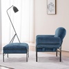 image:imageMCombo Modern Accent Chair with Ottoman Chenille Upholstered Leisure Sofa Chair for Small Space Living Room amp Bedroom 4071 BeigeBlue