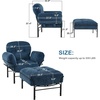 image:imageMCombo Modern Accent Chair with Ottoman Chenille Upholstered Leisure Sofa Chair for Small Space Living Room amp Bedroom 4071 BeigeBlue