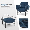 image:imageMCombo Modern Accent Chair with Ottoman Chenille Upholstered Leisure Sofa Chair for Small Space Living Room amp Bedroom 4071 BeigeBlue