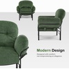 image:imageMCombo Modern Accent Chair with Ottoman Chenille Upholstered Leisure Sofa Chair for Small Space Living Room amp Bedroom 4071 BeigeGreen