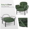 image:imageMCombo Modern Accent Chair with Ottoman Chenille Upholstered Leisure Sofa Chair for Small Space Living Room amp Bedroom 4071 BeigeGreen