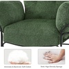 image:imageMCombo Modern Accent Chair with Ottoman Chenille Upholstered Leisure Sofa Chair for Small Space Living Room amp Bedroom 4071 BeigeGreen