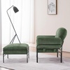 image:imageMCombo Modern Accent Chair with Ottoman Chenille Upholstered Leisure Sofa Chair for Small Space Living Room amp Bedroom 4071 BeigeGreen