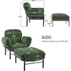 image:imageMCombo Modern Accent Chair with Ottoman Chenille Upholstered Leisure Sofa Chair for Small Space Living Room amp Bedroom 4071 BeigeGreen