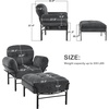 image:imageMCombo Modern Accent Chair with Ottoman Chenille Upholstered Leisure Sofa Chair for Small Space Living Room amp Bedroom 4071 BeigeGrey