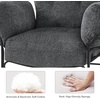 image:imageMCombo Modern Accent Chair with Ottoman Chenille Upholstered Leisure Sofa Chair for Small Space Living Room amp Bedroom 4071 BeigeGrey